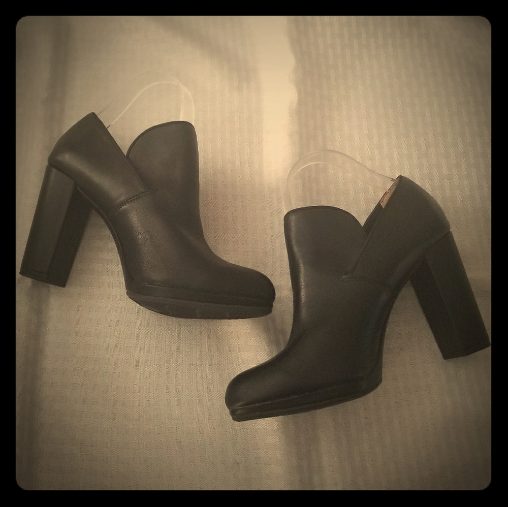 Leather Heeled Loafer Bootie